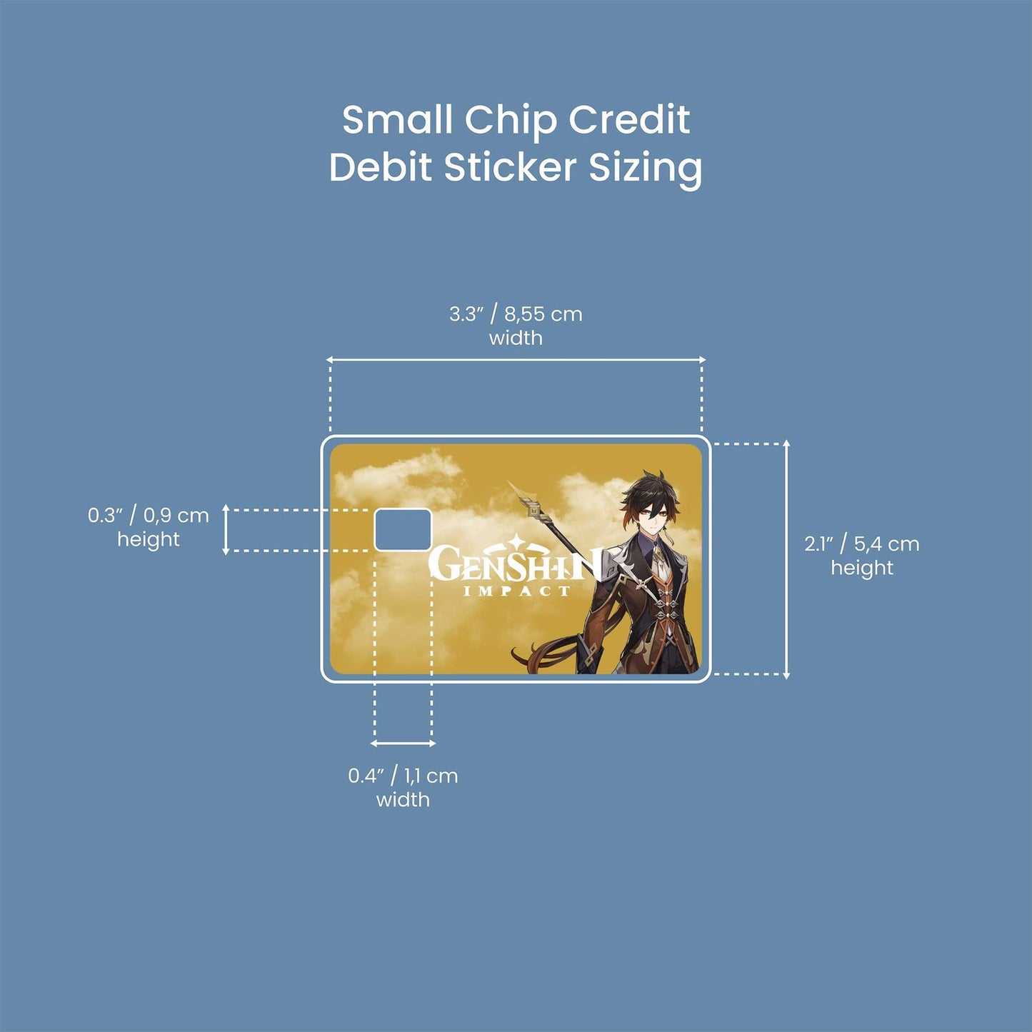 Zhongli Design | Credit Card Sticker | Small Chip | Credit Card Skin