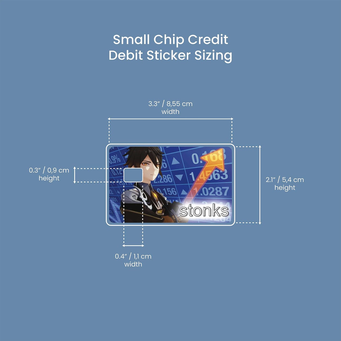 Zhongli Stonks Design | Credit Card Sticker | Small Chip | Credit Card Skin