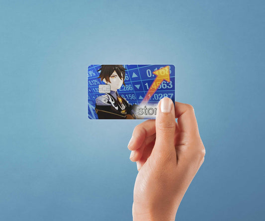 Zhongli Stonks Design | Credit Card Sticker | Small Chip | Credit Card Skin