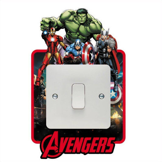 AVENGERS MARVEL LIGHT SWITCH SURROUND STICKER DECAL KIDS BOYS GIRLS BEDROOM - Wonderwallsboutique