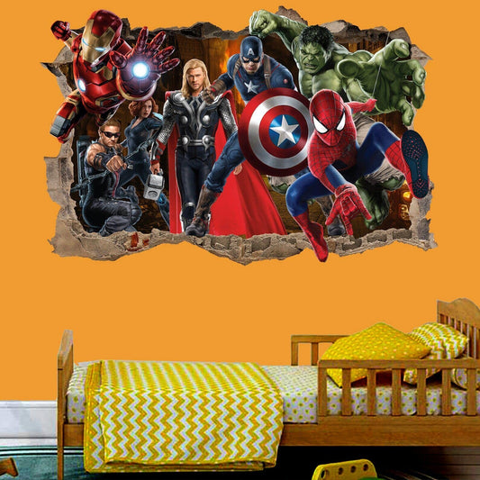Superheroes Avengers Action Wall Sticker Art Poster Mural Transfer Decal Print - Wonderwallsboutique