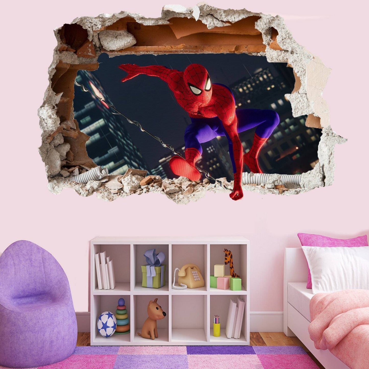 Superhero Spiderman 3D Effect Wall Sticker Mural Poster Decal Room Office - Wonderwallsboutique
