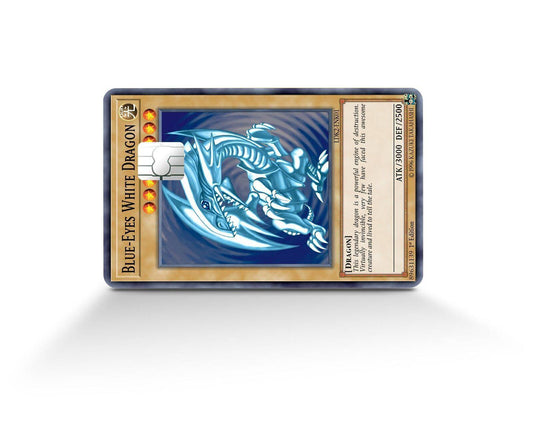 Yu Gi Oh Blue Eyes White Dragon Credit Card Sticker | Custom Card Skin - Wonderwallsboutique