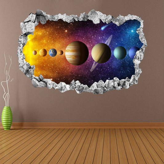 Planets Space Solar System Wall Sticker Mural Decal Print Art Astronomy Stars - Wonderwallsboutique