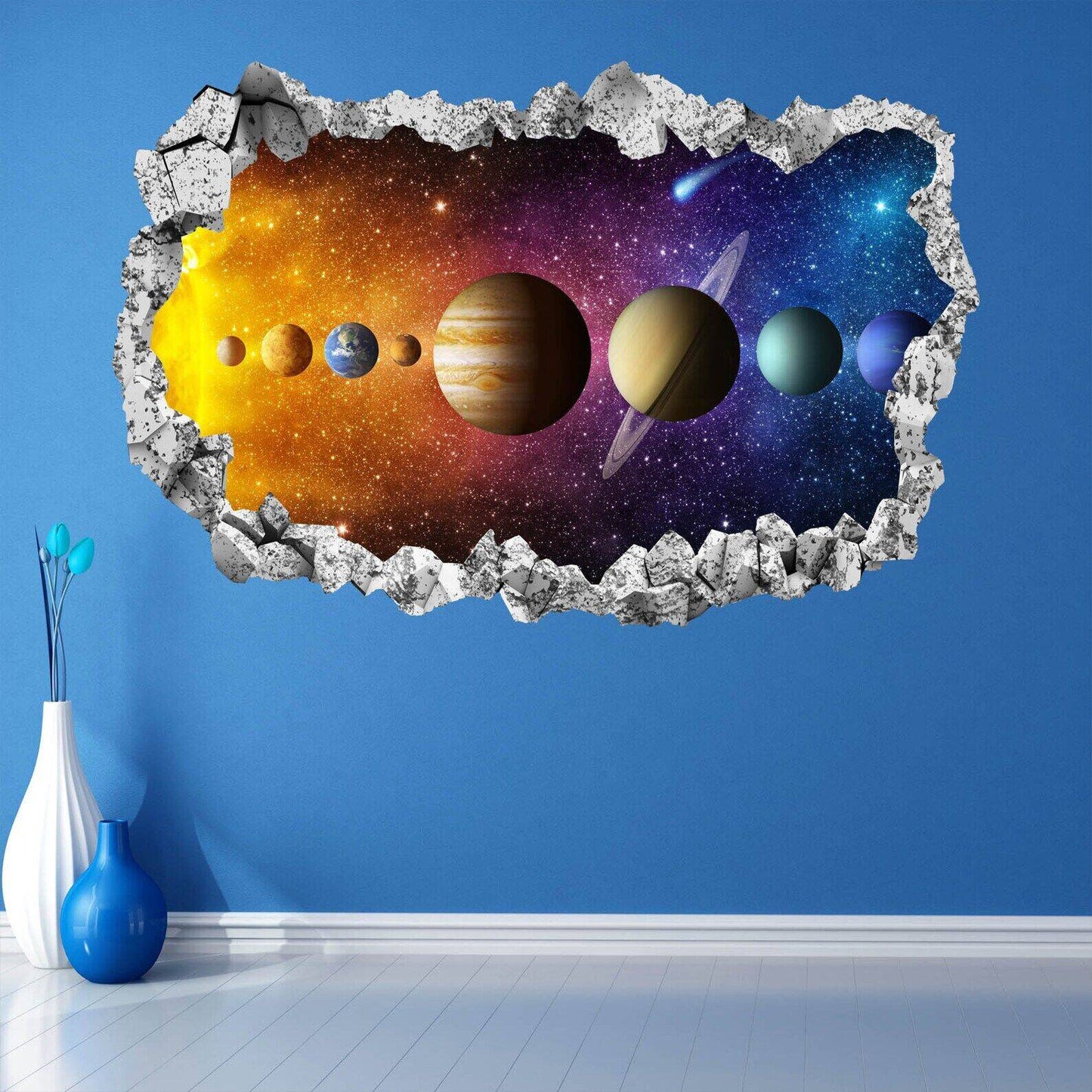 Planets Space Solar System Wall Sticker Mural Decal Print Art Astronomy Stars - Wonderwallsboutique
