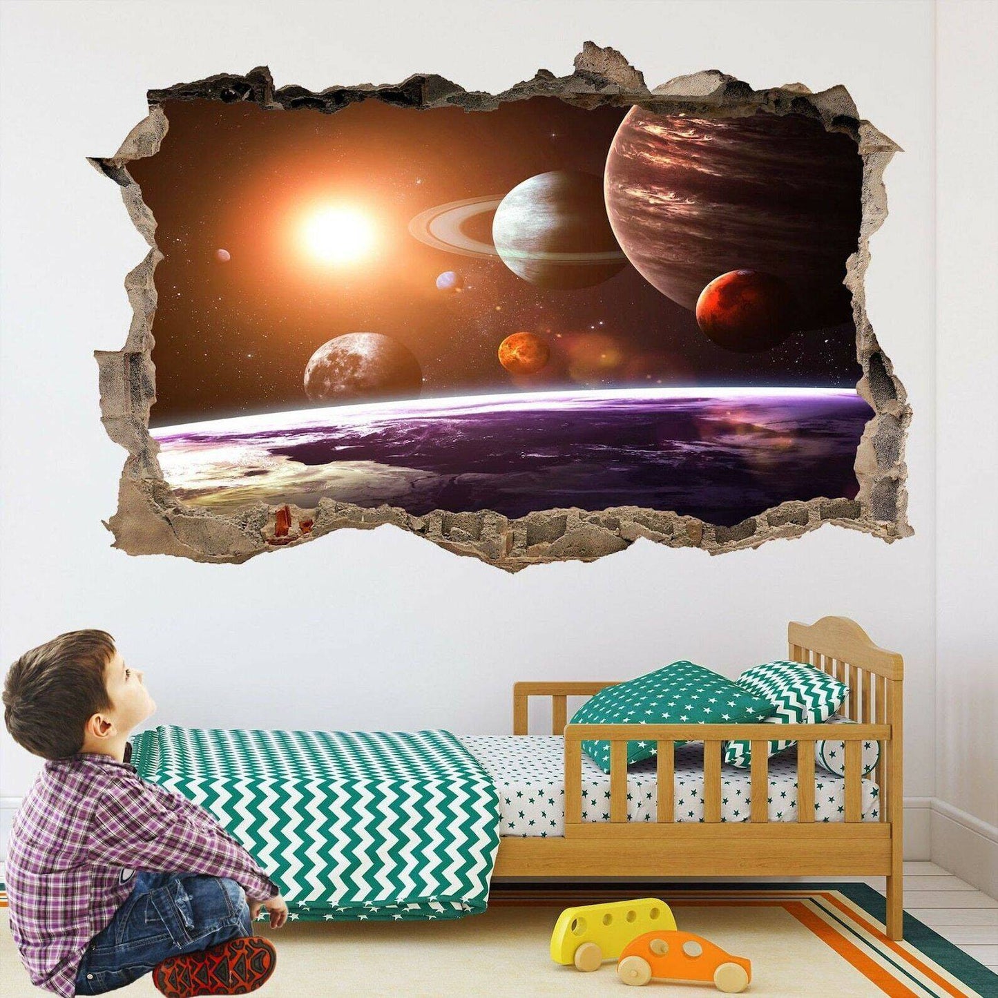 Planets Space Wall Sticker Mural Decal Print Art Astronomy Stars - Wonderwallsboutique