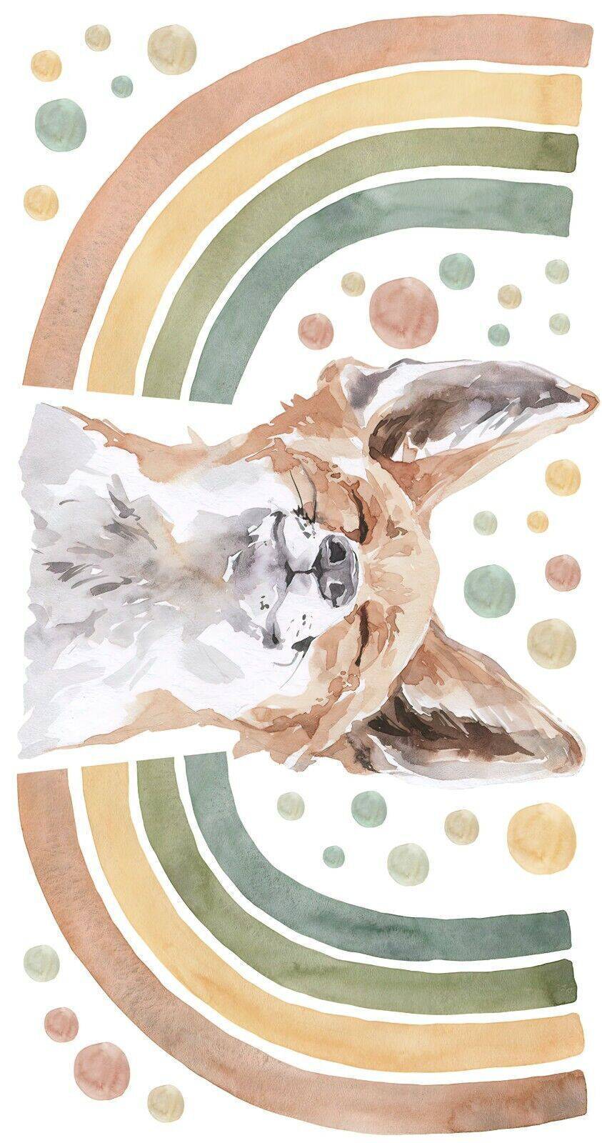 FRIENDS FOX Wall decal for kids big set forest animals rainbow boho - Wonderwallsboutique