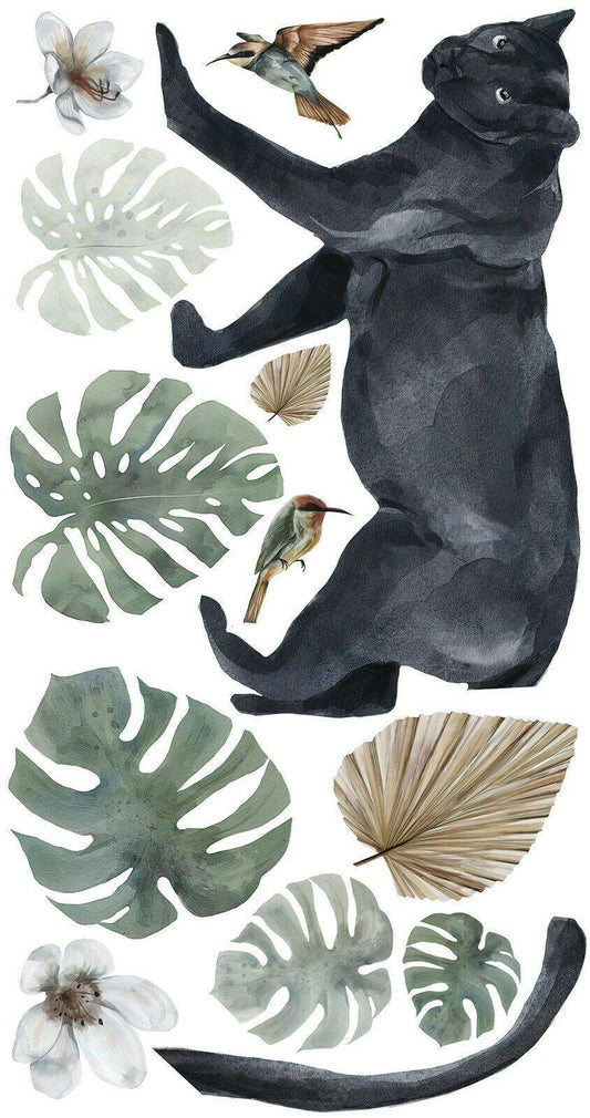 BLACKJAG Wall decal for kids jungle hand painted safari animals Jaguar Cat - Wonderwallsboutique