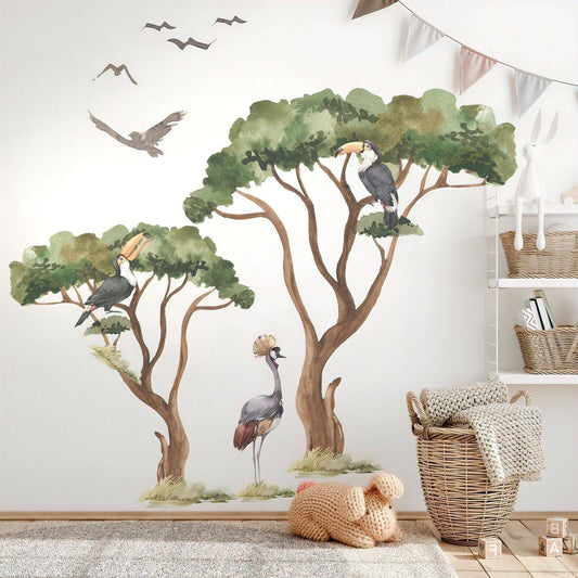 SAVANNA TREE Wall decal for kids safari nursery decor Africa tree wall decal - Wonderwallsboutique