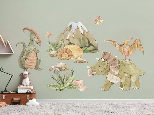 Kids dinosaur wall decal peel and stick nursery wall sticker children room decal - Wonderwallsboutique