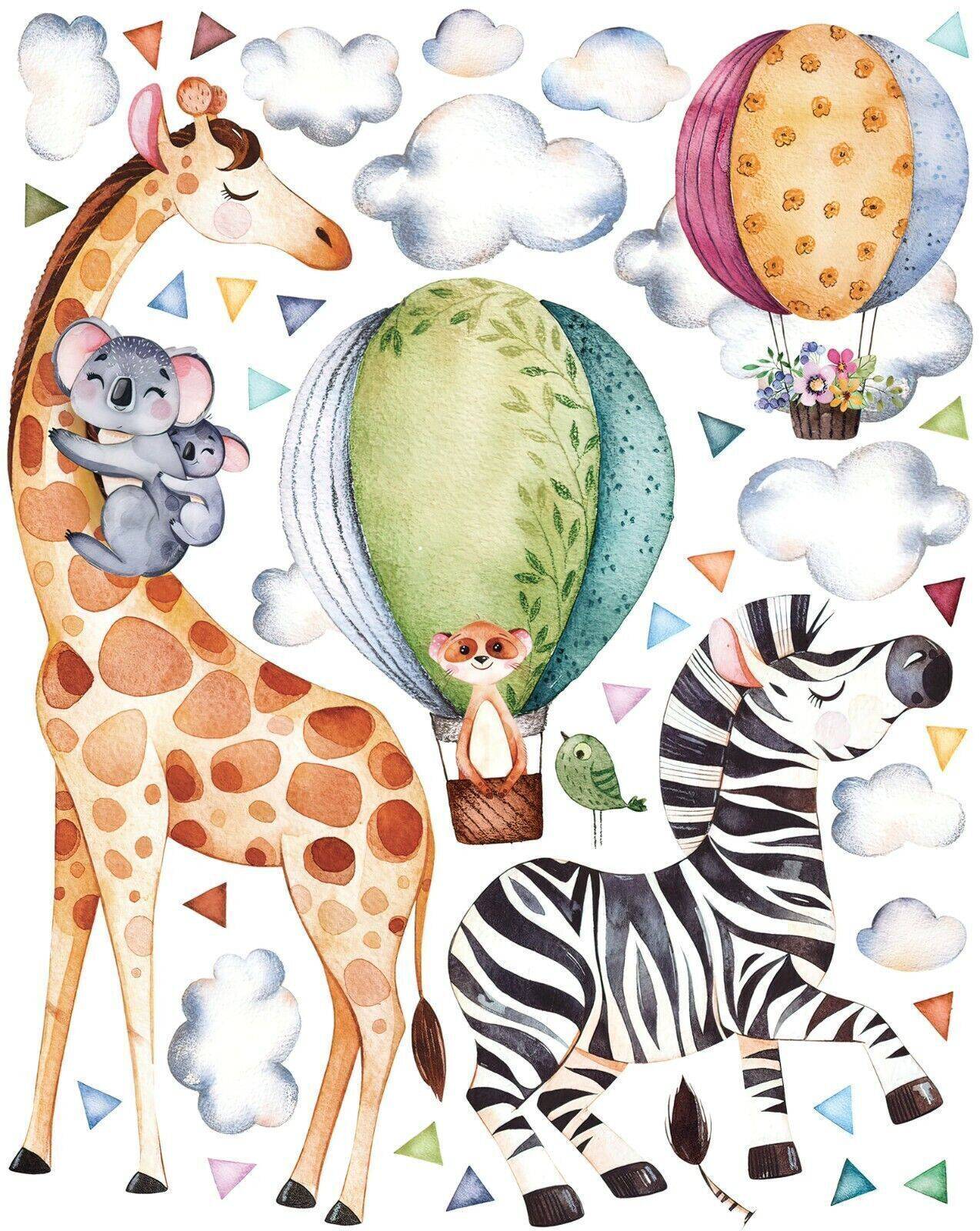 TROPICS GIRAFFE Wall decal for kids stickers kindergarten hand painted