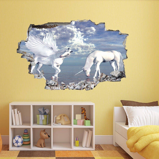 Unicorn Fantasy Wall Mural for Girls' Bedroom Decor