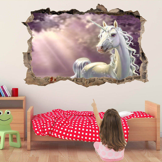 Unicorn Enchanted Forest Fantasy Wall Sticker Mural Decal Print Art Kids Girls
