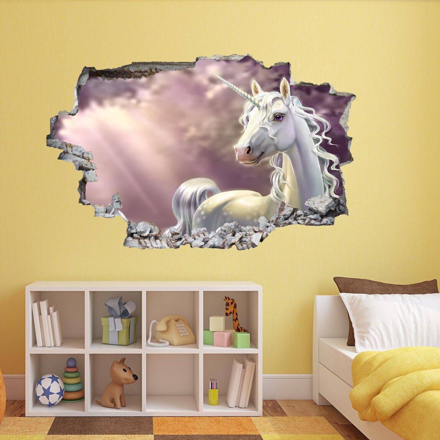 Unicorn Enchanted Forest Fantasy Wall Sticker Mural Decal Print Art Kids Girls