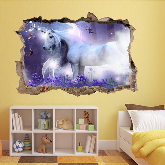 Majestic Unicorn Fantasy Forest Wall Sticker Mural Decal Print Art Kids Girls