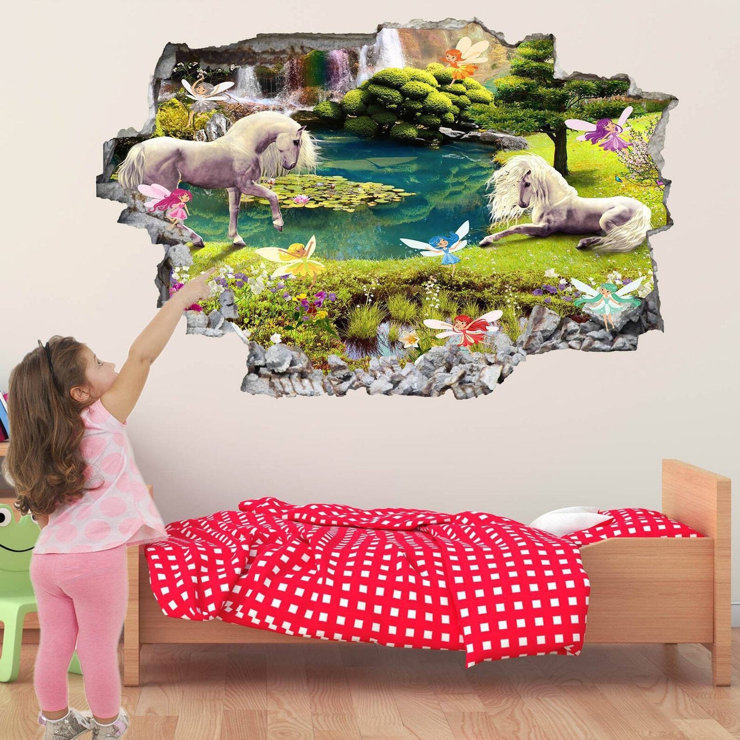 Unicorn Fairies Enchanted Forest Fantasy Wall Sticker Mural Decal Print Art Kids