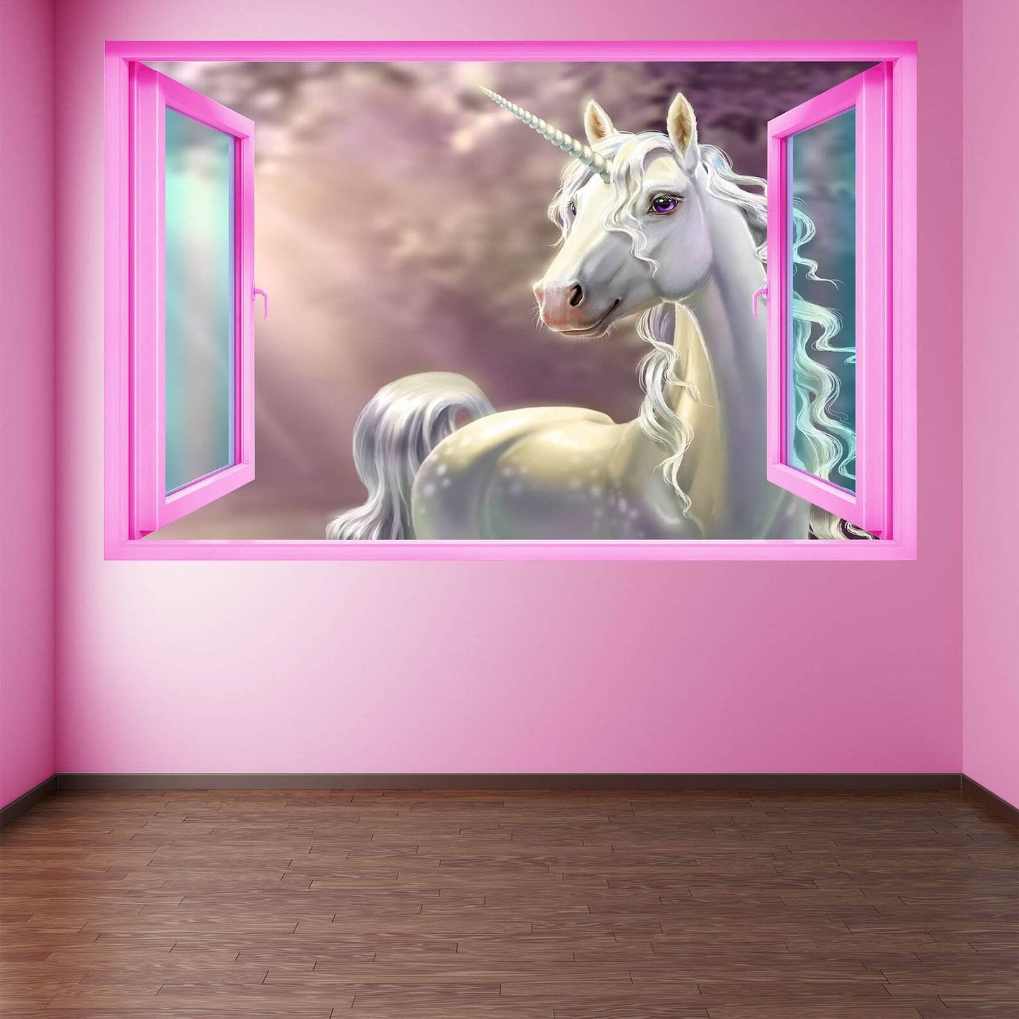 Unicorn Forest Fantasy Wall Decal Sticker Mural Print Art Kids Girls Bedroom