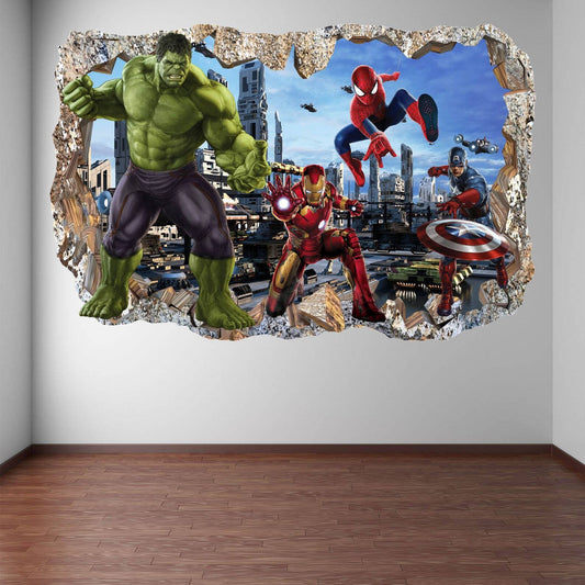 Superhero Wall Murals: Spiderman, Iron Man, Hulk