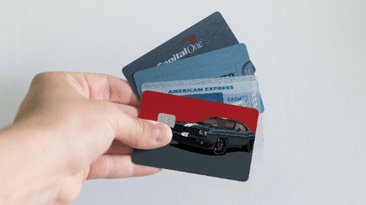 Watercolor challenger design credit card skin for nursery and home wall decor.