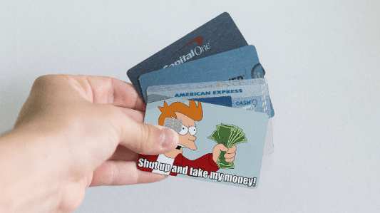 Watercolor shut up and take my money credit card skin for nursery and home wall decor.