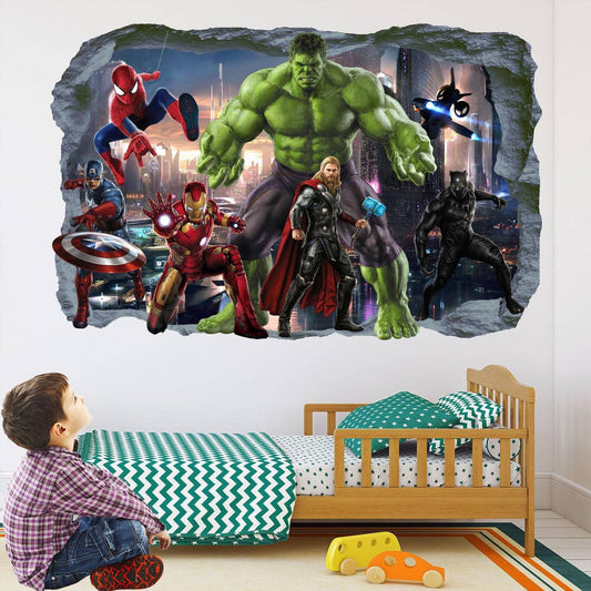 Avengers Wall Art Prints: Iron Man, Hulk, Captain America, Spiderman, Thor Decal