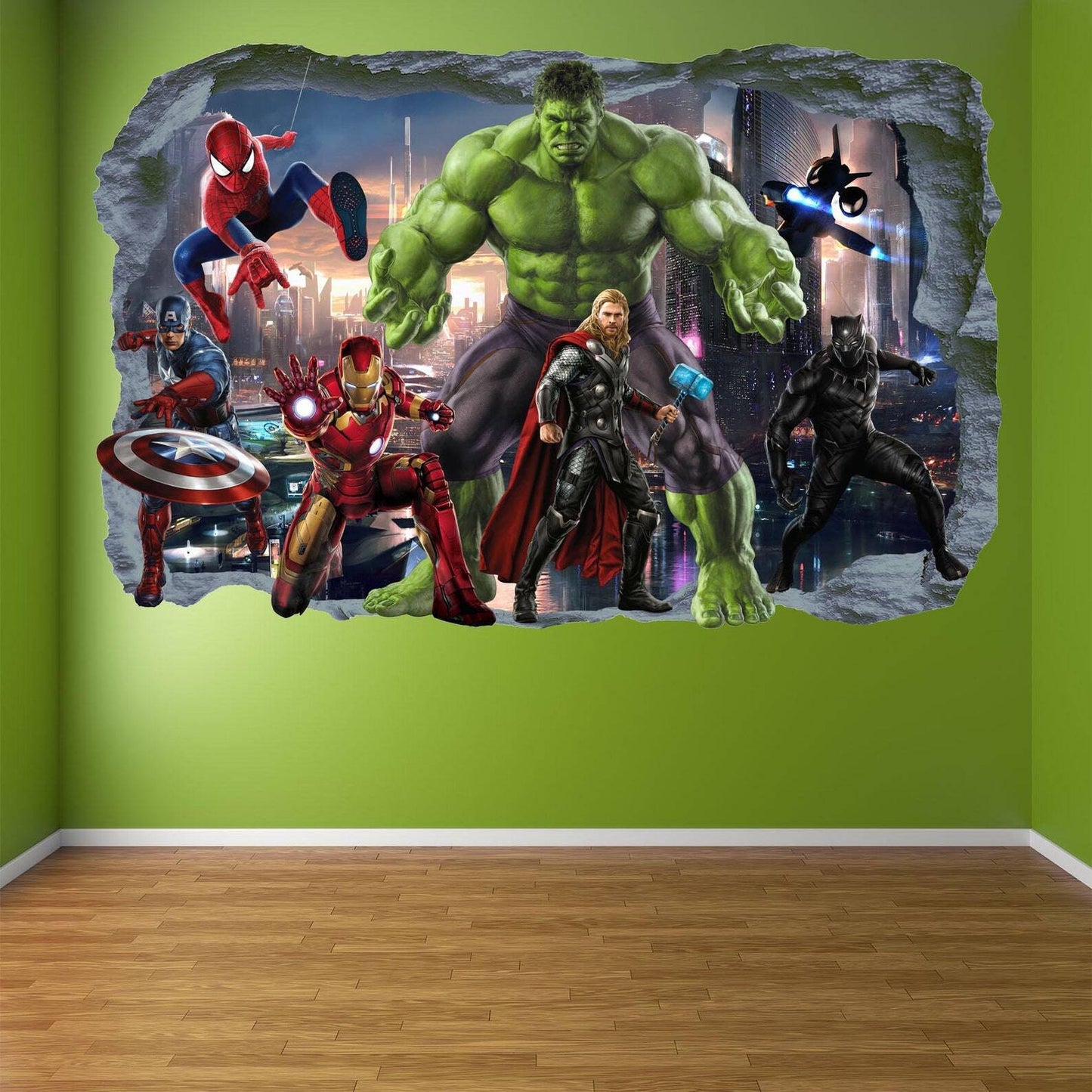Avengers Wall Art Prints: Iron Man, Hulk, Captain America, Spiderman, Thor Decal