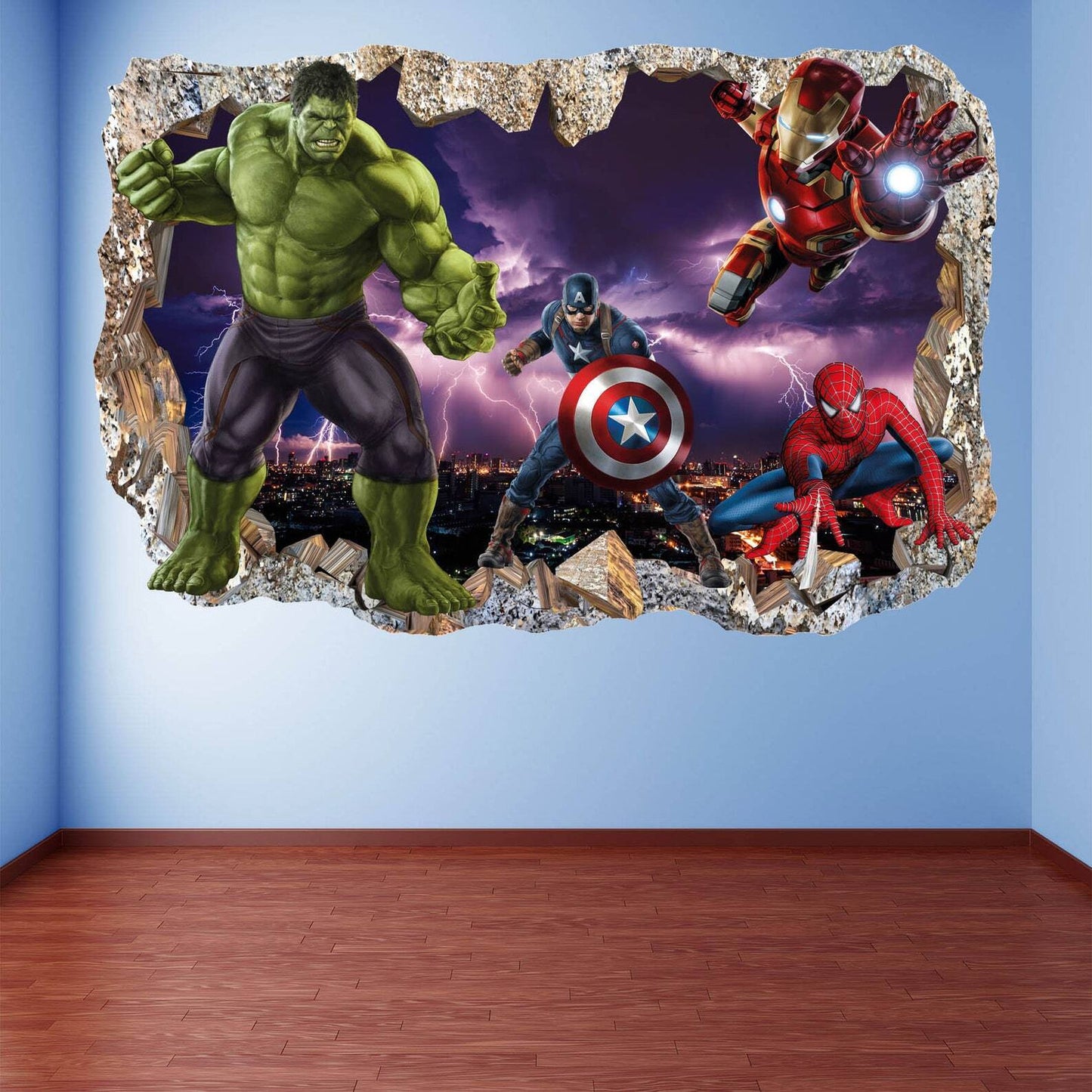 Superhero Wall Art Prints: Spiderman, Iron Man, Hulk, Captain America, Avengers