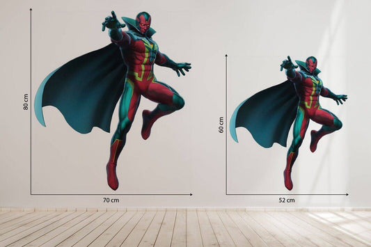 Vision Marvel Avengers 3d View Wall Sticker Removable Children Bedroom Vinyl