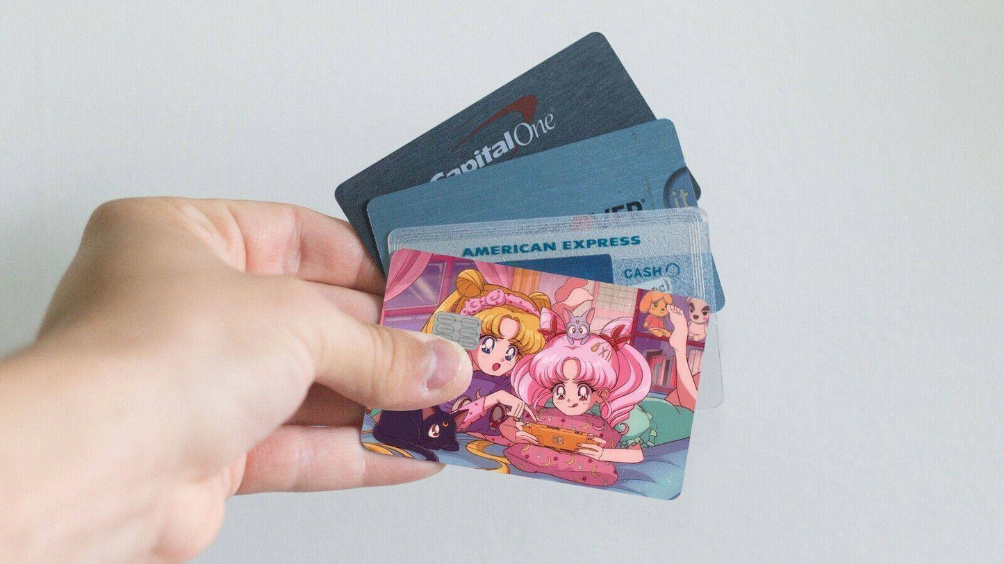 Sleepover Playing Games Design Credit Card Skin