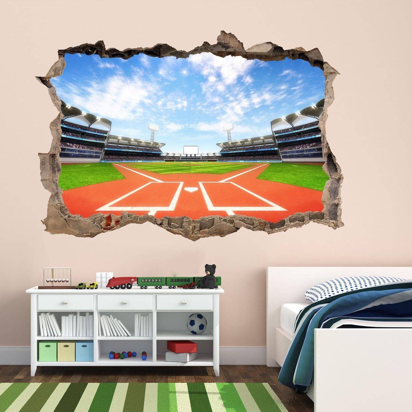 Baseball Stadium Playground Wall Decal Sticker Mural Print Art Home Office