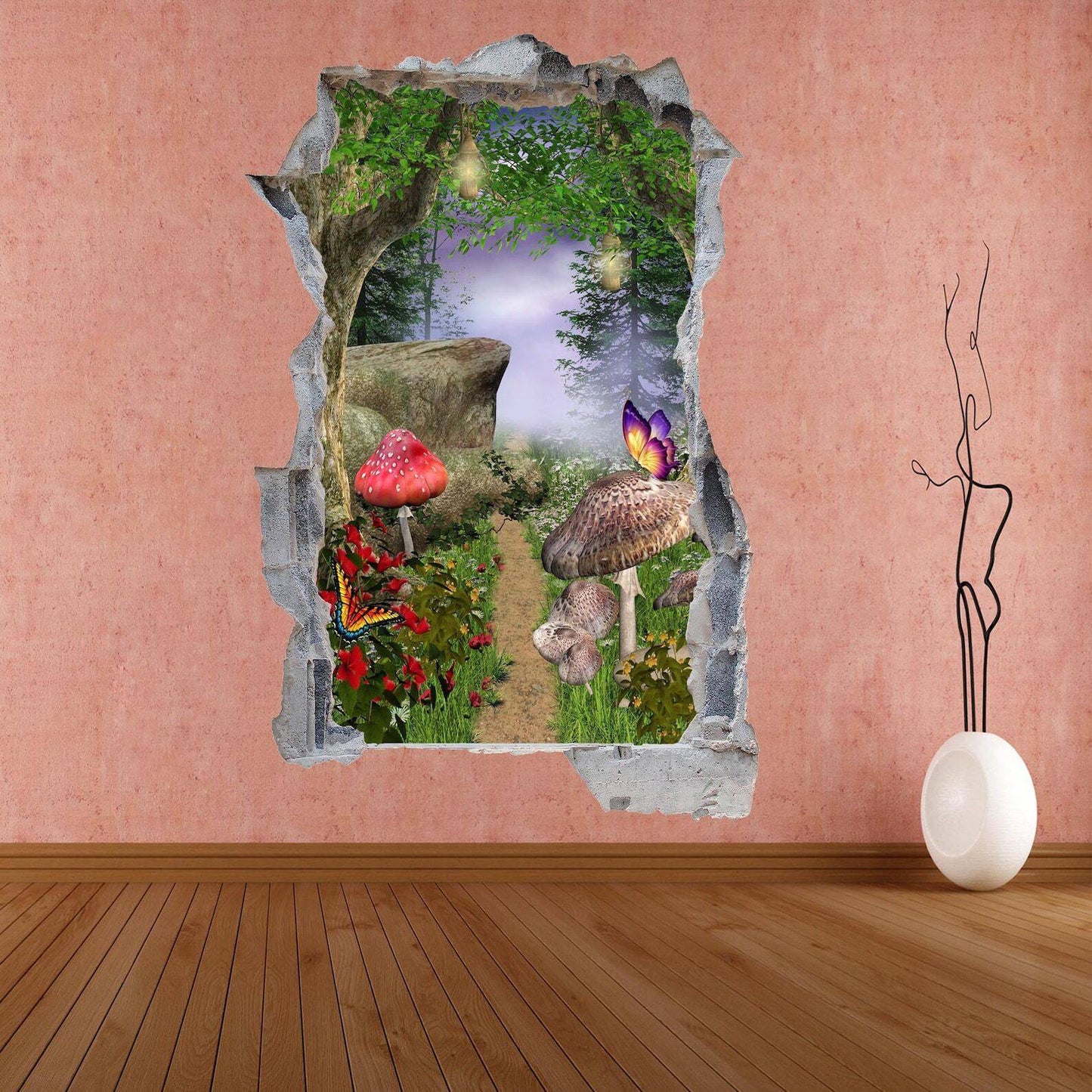 Fairy Garden Mushroom Fantasy Forest Wall Decal Sticker Mural Poster Print Art