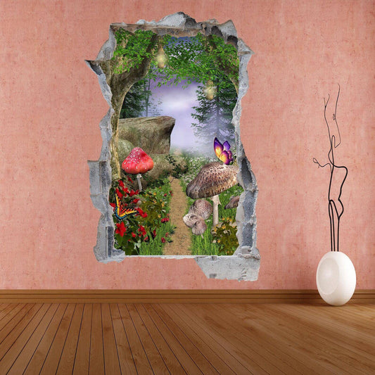 Fairy Garden Mushroom Fantasy Forest Wall Decal Sticker Mural Poster Print Art