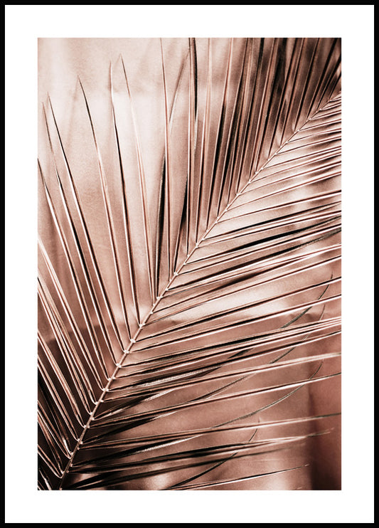 Watercolor rosé palm leaf poster for nursery and home wall decor.
