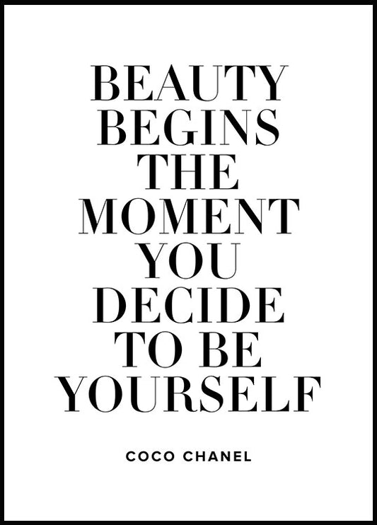 Watercolor beauty begins poster for nursery and home wall decor.