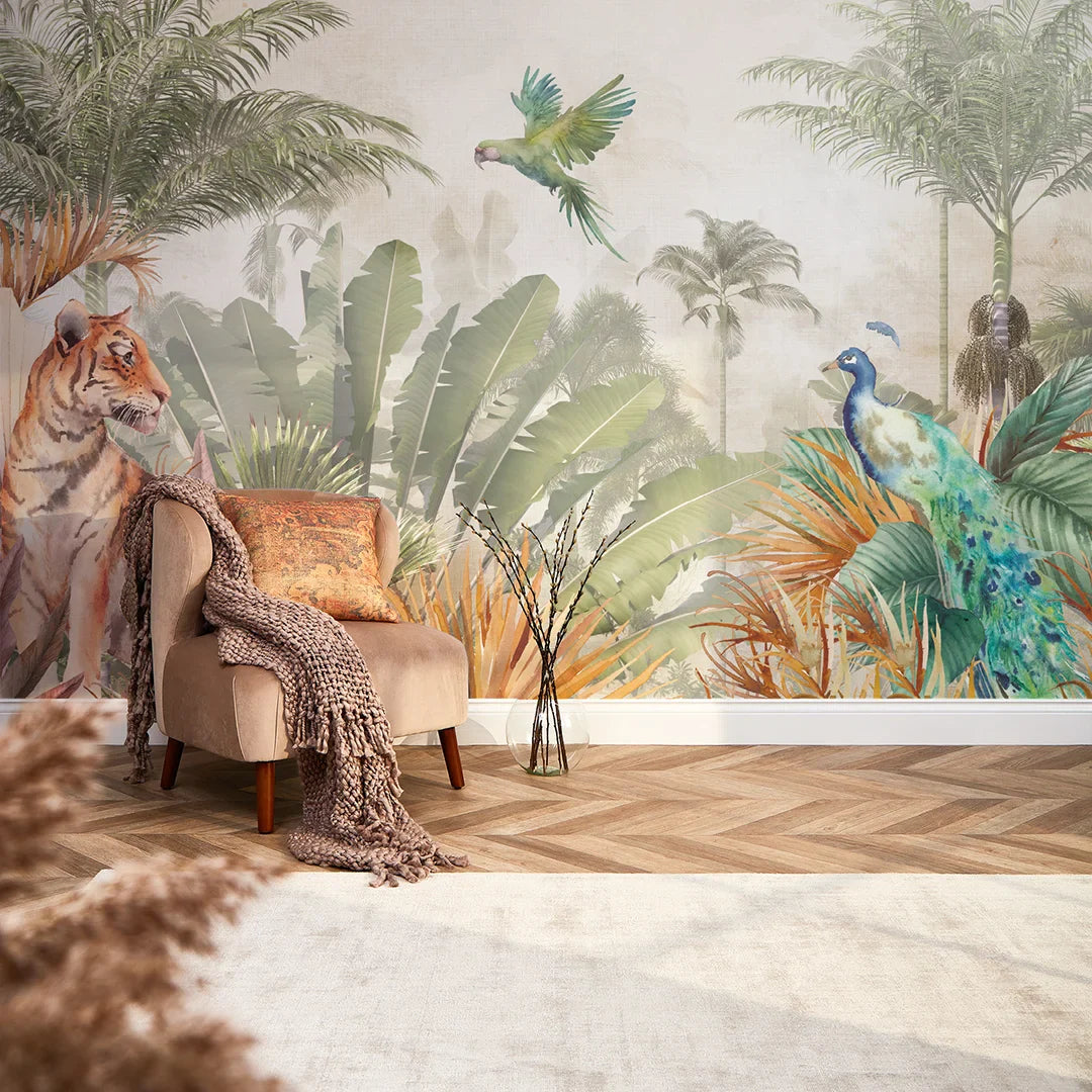 Earthy Toned Mural of Himalayan National Park - High Quality Wallpaper by Wonderwallsboutique