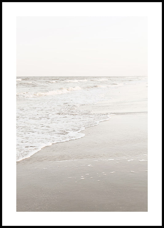 Watercolor soft waves poster for nursery and home wall decor.