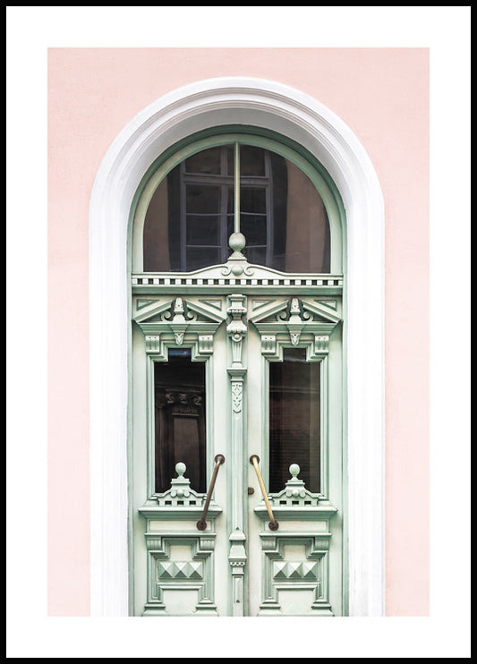 Watercolor colourful door poster for nursery and home wall decor.