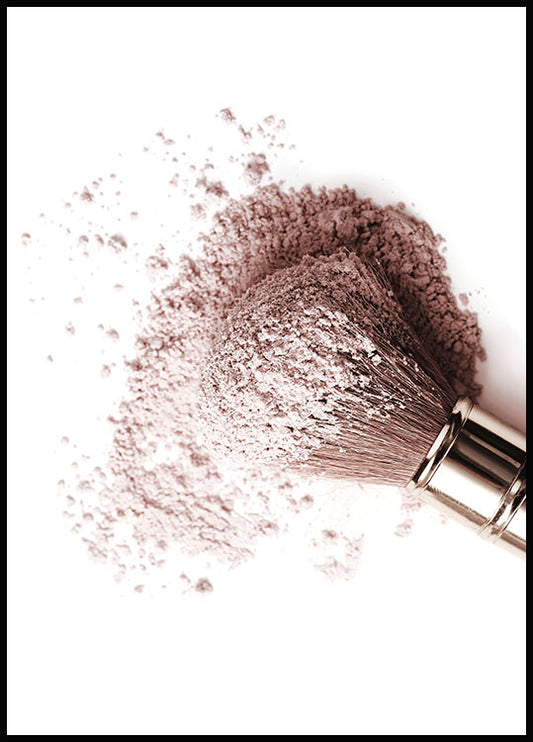 Watercolor makeup brush poster for nursery and home wall decor.