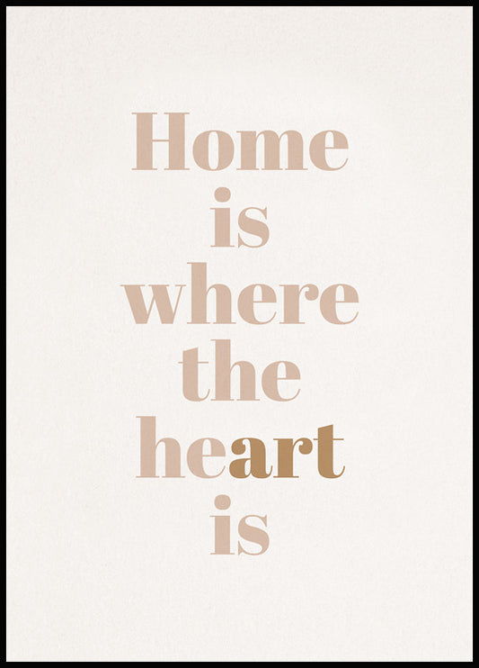 Watercolor where the heart is poster for nursery and home wall decor.
