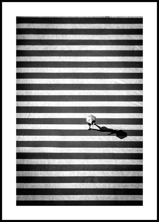 Watercolor crossing stripes poster for nursery and home wall decor.