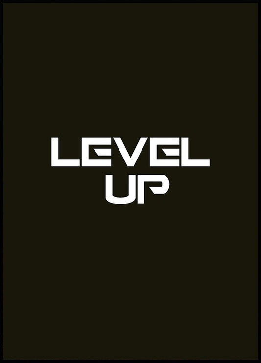 Watercolor level up poster for nursery and home wall decor.