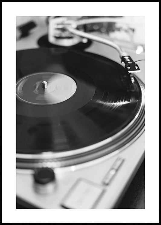 Watercolor vinyl record poster for nursery and home wall decor.