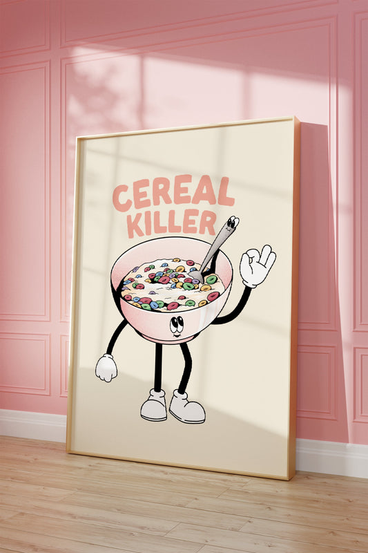 Cereal Killer | Peach and Cream | Art Print - High-Quality Premium Wall Art Decor Sticker