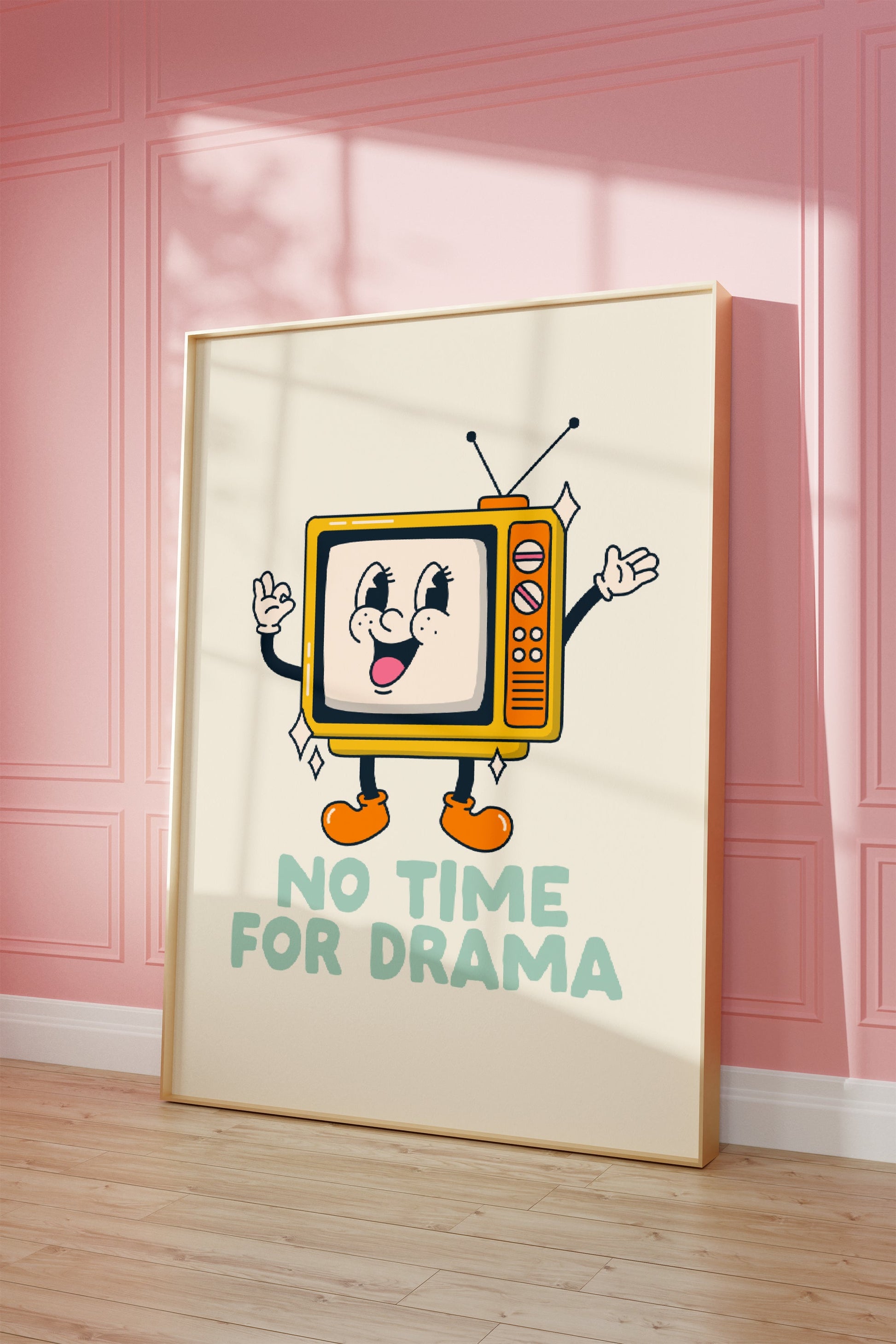 No Time For Drama | Seafoam and Cream | Art Print - High-Quality Premium Wall Art Decor Sticker