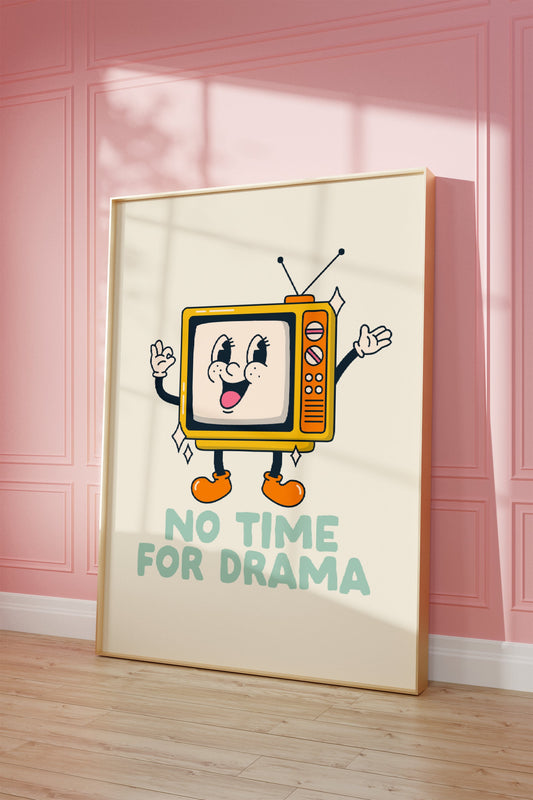 No Time For Drama | Seafoam and Cream | Art Print - High-Quality Premium Wall Art Decor Sticker
