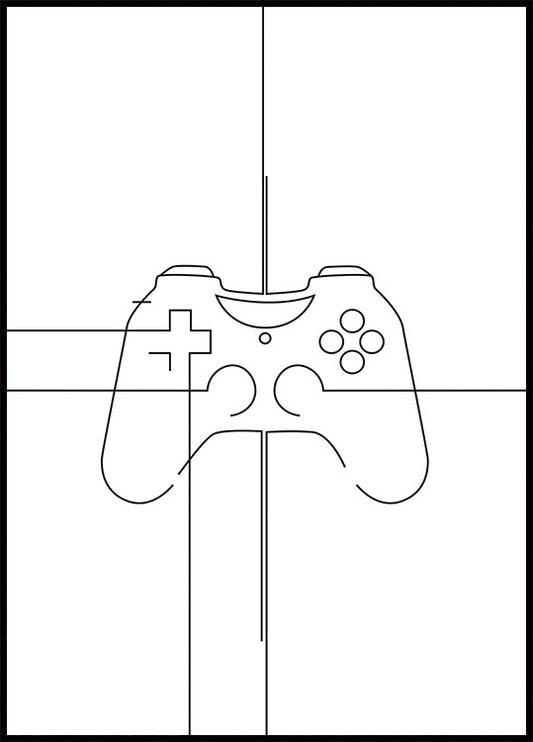 Watercolor game controller poster for nursery and home wall decor.