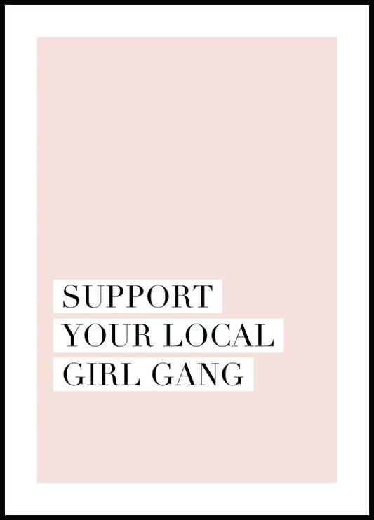 Watercolor girl gang poster for nursery and home wall decor.
