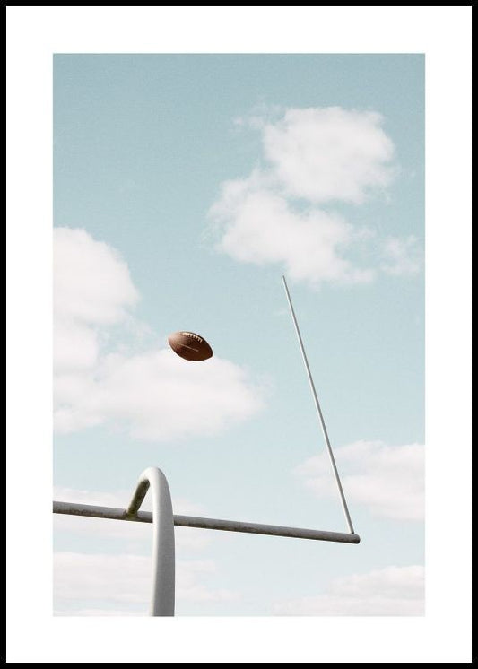 Watercolor american football poster for nursery and home wall decor.