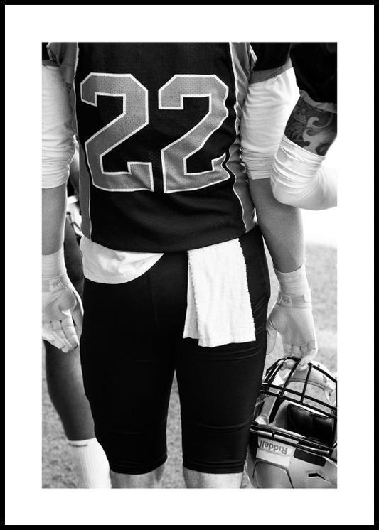 Watercolor american football suit poster for nursery and home wall decor.