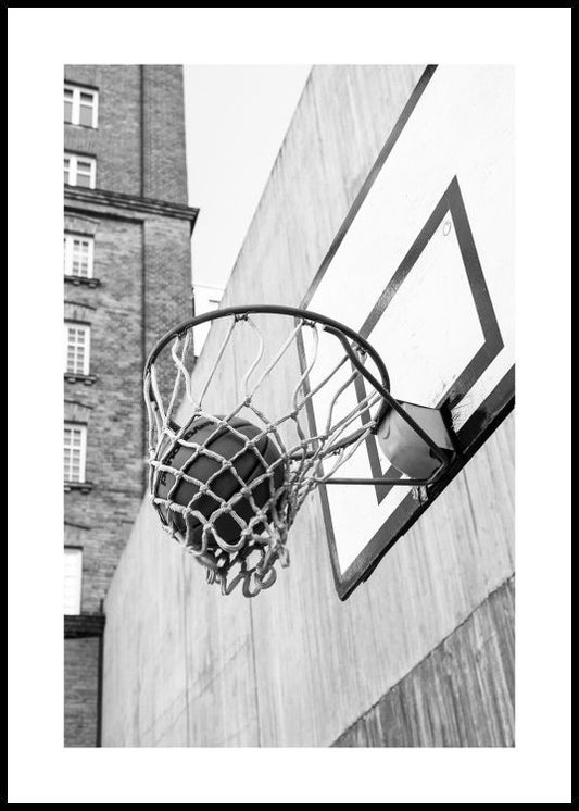 Watercolor basketball score poster for nursery and home wall decor.